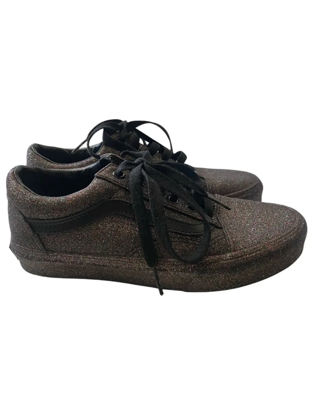 Vans Black Glitter Low-Top Lace-Up Sneakers
